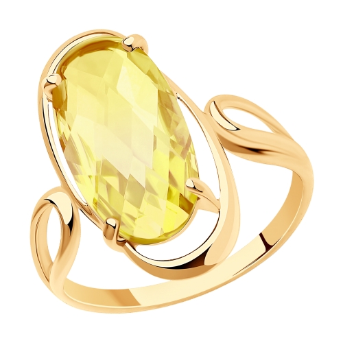 Кольцо, золото, цитрин, 716023